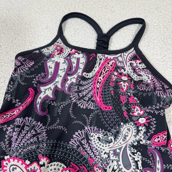 Athleta Pavitra Athletic Tank Top Women’s M Racerback Paisley Pink Shelf Bra - Picture 2 of 5